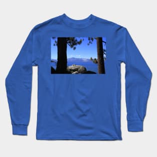 Lake Tahoe California with trees and blue water Long Sleeve T-Shirt